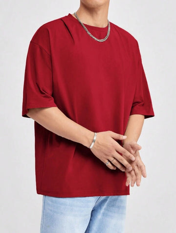 Men's Hypemode Loose Fit Solid Color Drop Shoulder.