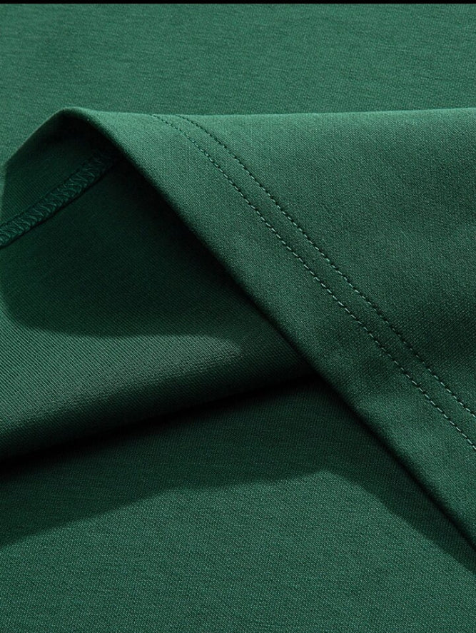 Men's One Letter Printed Round Neck Drop Shoulder.