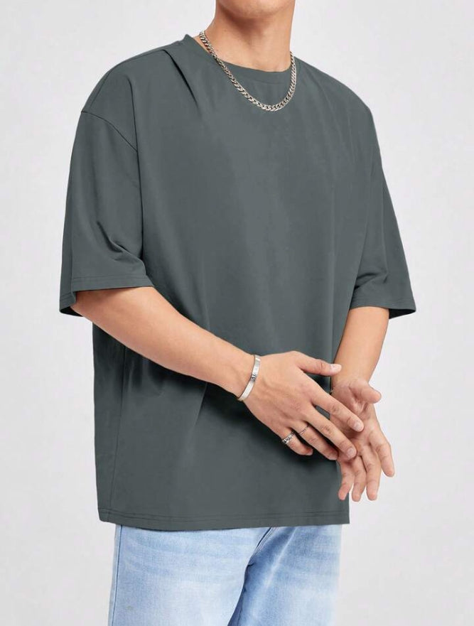 Men's Hypemode Loose Fit Solid Color Drop Shoulder.
