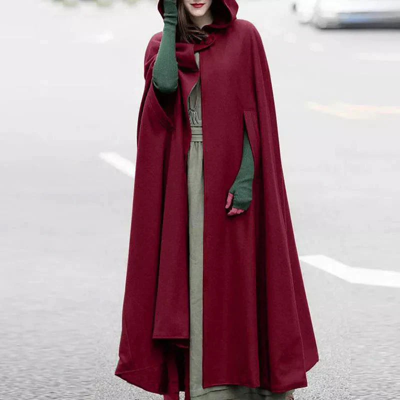 women's stylish long cape cloak hooded Coat Hoodies PonchomWarm Cosplay Outwear Windbreaker CH-330