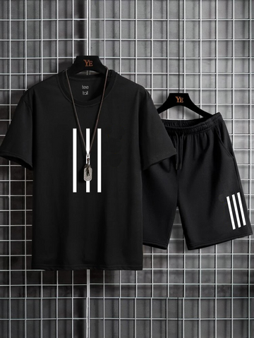 Mens Summer Shorts + T-Shirt Set - SS23 - Black Black
