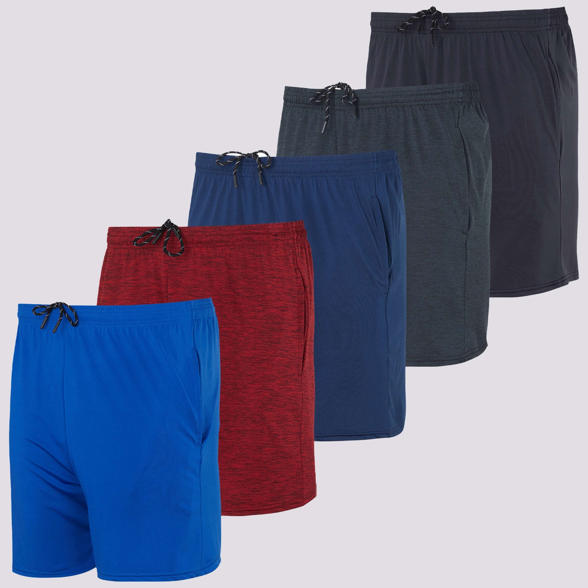 5 Pack: Men's Running Workout Shorts (Available in Big & Tall) D8T686