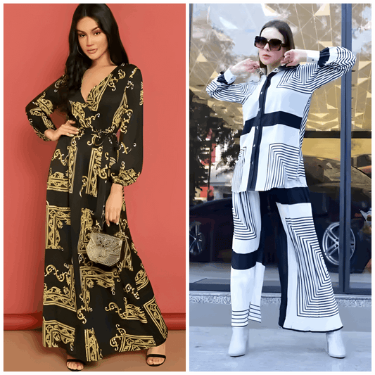 Buy 1 Get 1 Free - Chic Casual Floral Print Coord Two-Piece Set with Pants | Western Style Cotton Summer Suit 76385 (40% Off Super Summer Sale!