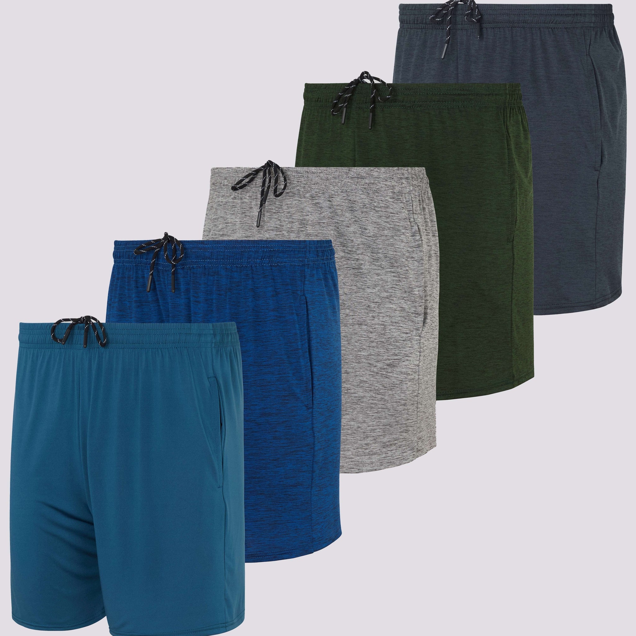 5 Pack: Men's Running Workout Shorts (Available in Big & Tall) D8T687