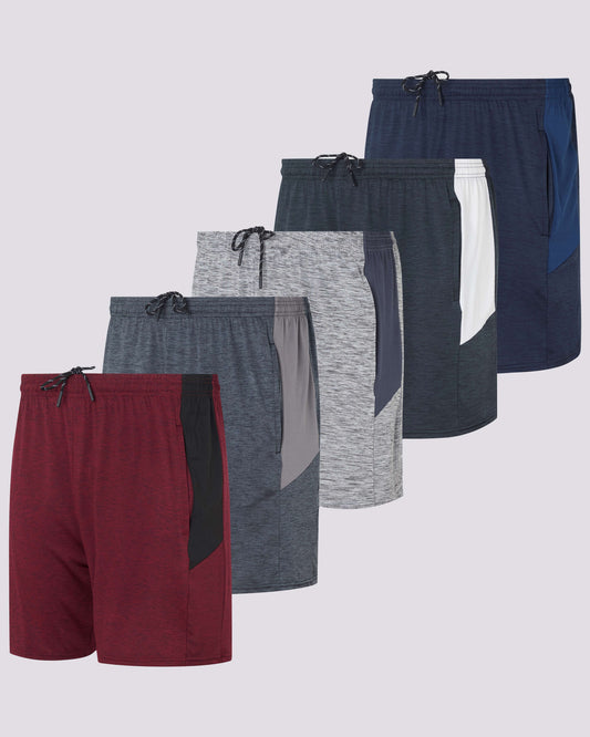 5 Pack: Men's Running Workout Shorts (Available in Big & Tall) D8T689